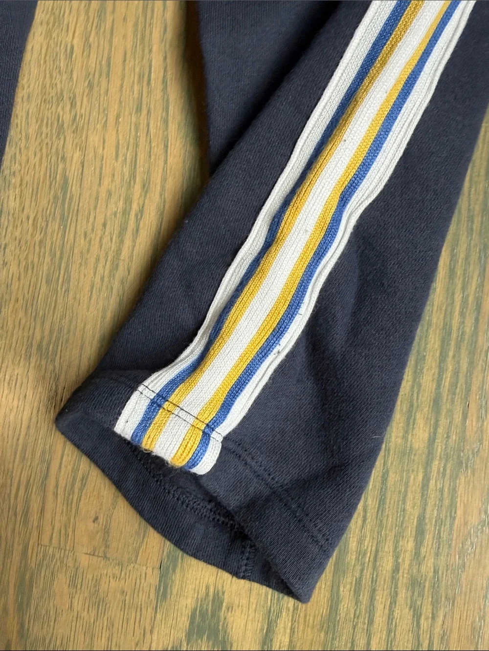 GAP Navy Sweatpants with Yellow & White Side Stripes